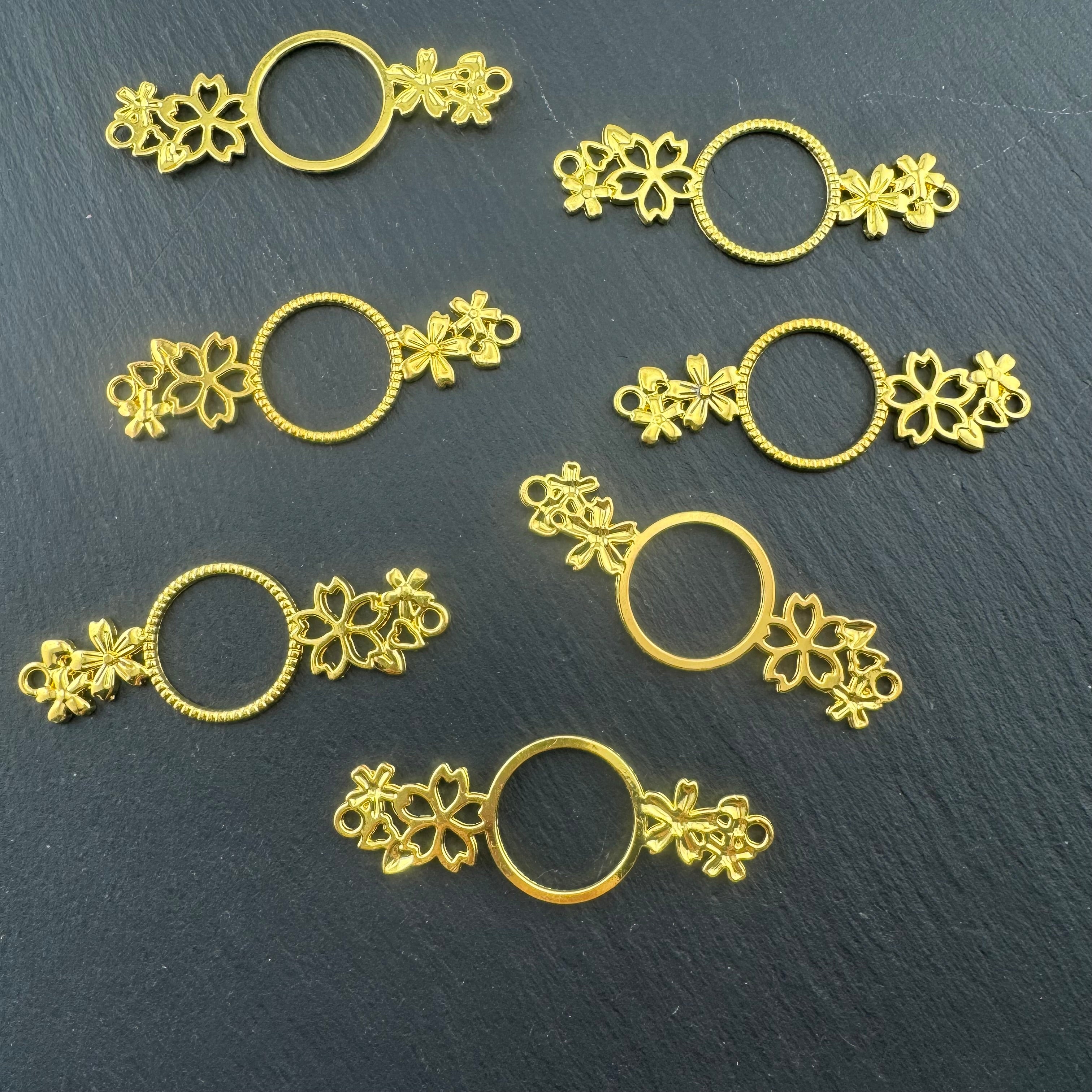 FS2615-Gold Color Metal Patch For Making Fancy Beads