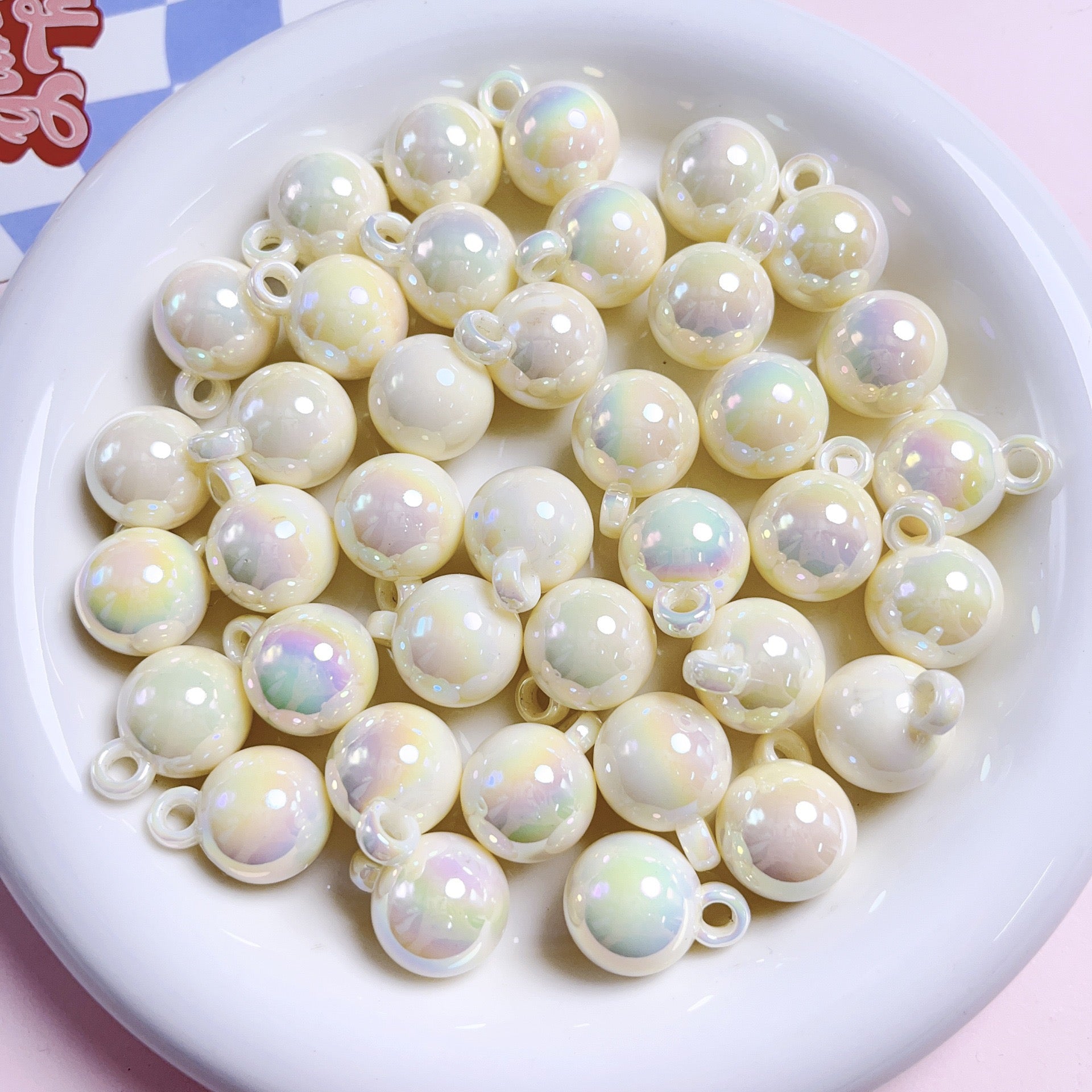 FS2383-16MM UV Solid Color Acrylic Beads For Making Car Hangers