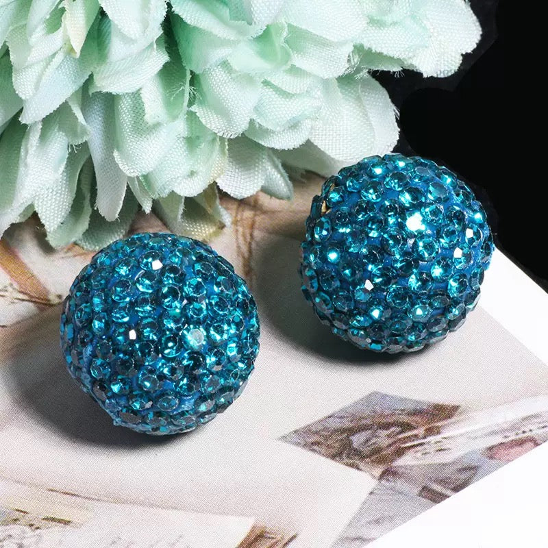 FS20235-16mm Solid Color Rhinestone Clay Beads