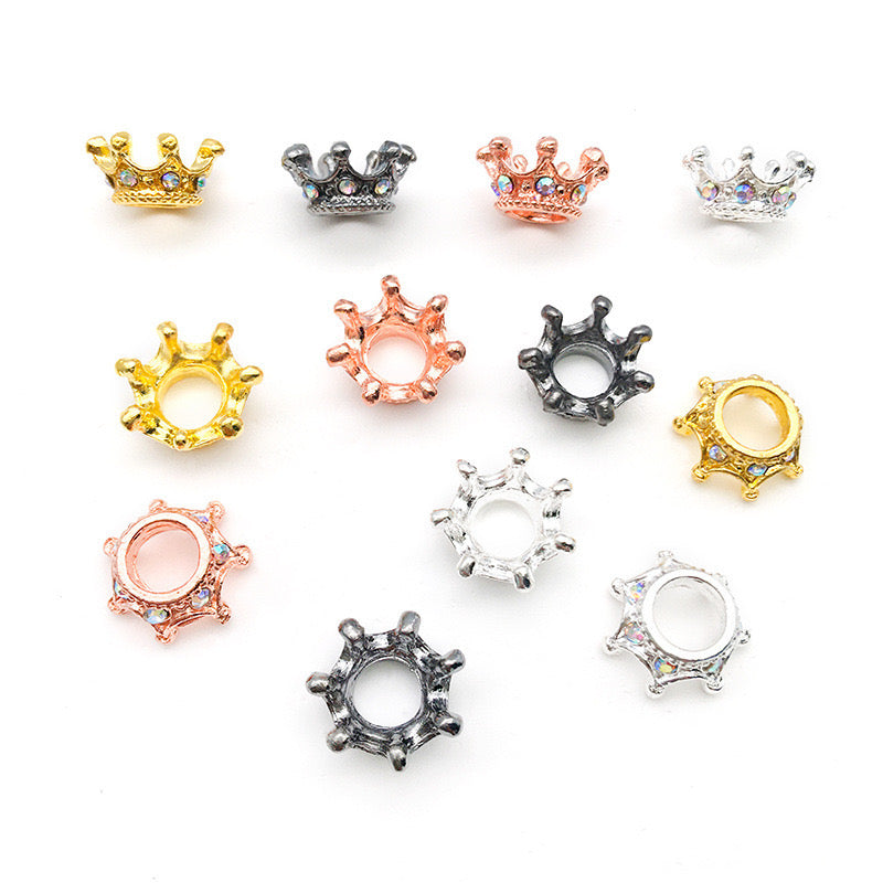 FS1638-12MM Bling Bling Sparkling Crown Spacers for Beads