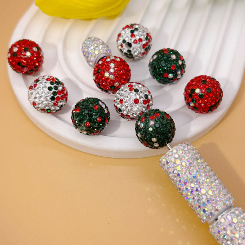 FS1646-16MM Christmas Series Sparkling Fancy Beads Fit For Beadable Pen