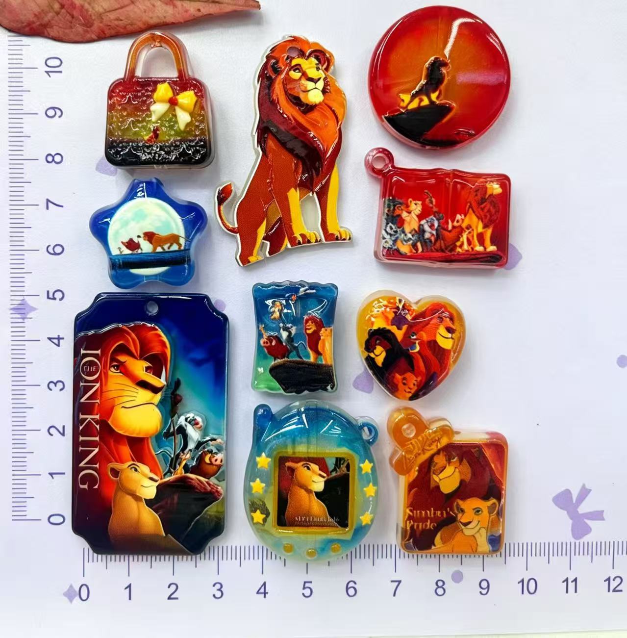 Lion King Character Series Acrylic Beads and Pendants, Random Mix