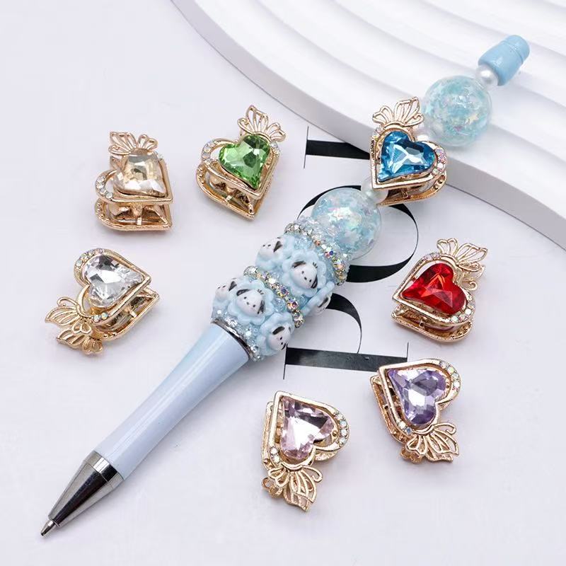 Heart Butterfly Heavy-Duty Beads Straight Hole Beading Accessories Findings DIY Beaded Pen