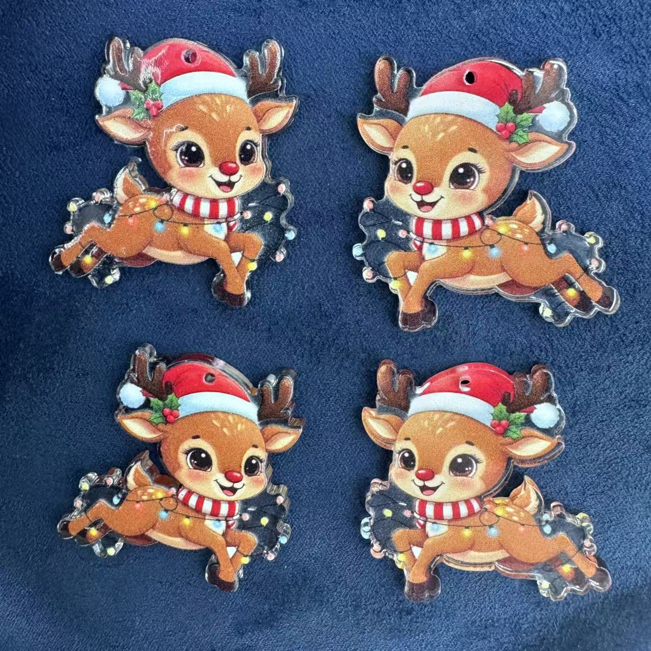 Sika Deer Christmas acrylic pendant, suitable for making keychains