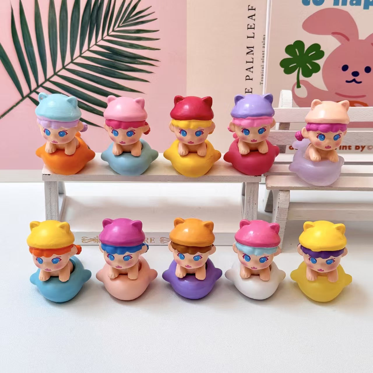 FS5287- 10 PCS/Set Swimming Ring Sister Ornaments