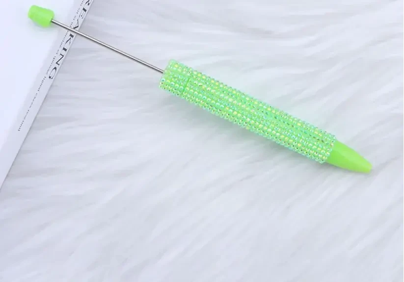 FS6856-168MM DIY Long Style Beadable Pen with Colorful Rhinestones in Solid Color Zoe DIY Wholesale