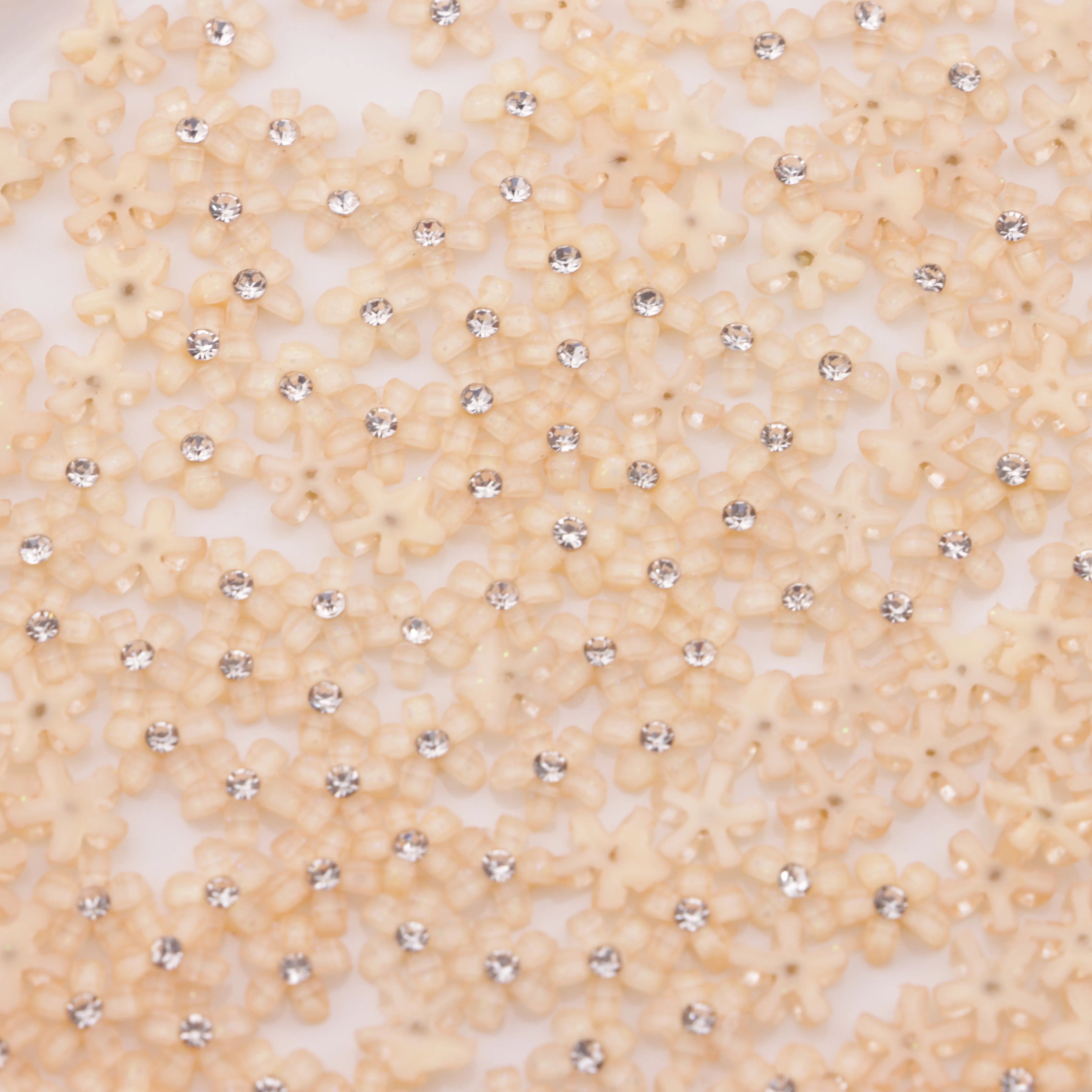 6.5mm 5-Petal Flower Charms With Diamonds Zoe's DIY Shop