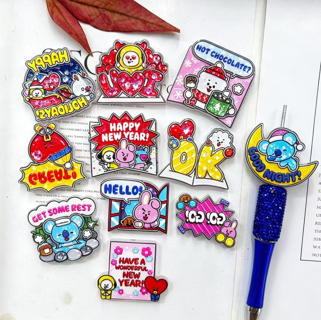 Festival‑Theme Acrylic Focal Beads,Random Mix