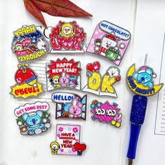 Festival‑Theme Acrylic Focal Beads,Random Mix