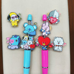 Printed BT21 Cartoon Characters Acrylic Focal Bead,Random Mix
