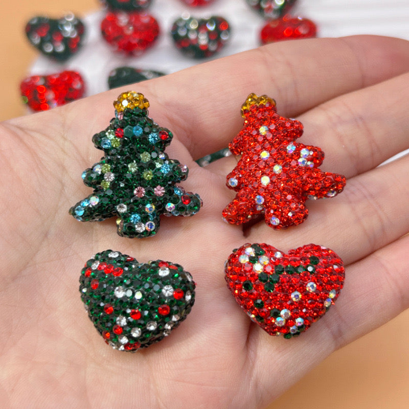 FS2457-18mm*24mm Sparkling Clay Heart Beads Fit For Beadable Pens