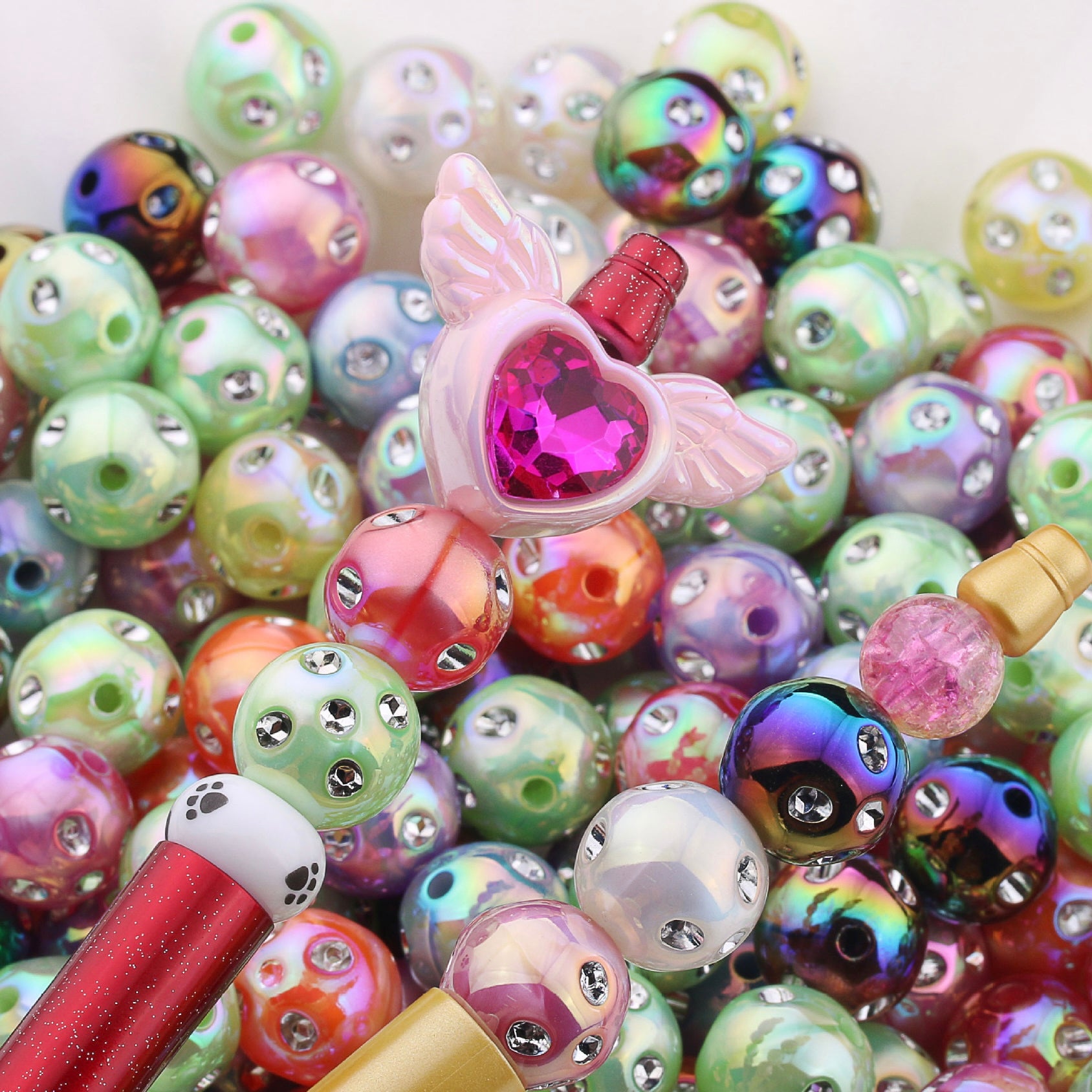 FS1927-16MM Diamond Acrylic Beads Fit For Beadable Pens