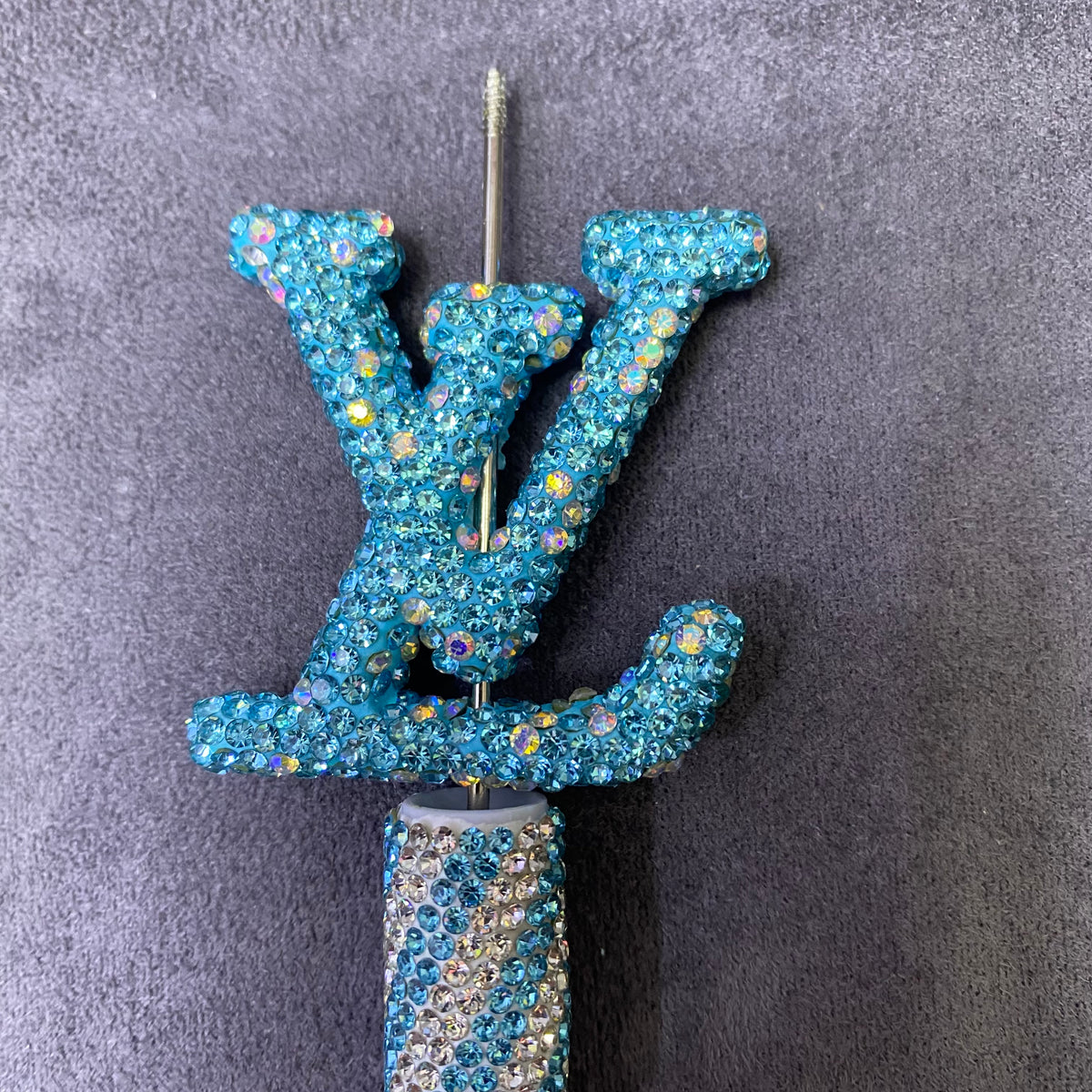 Large-Sized Overlapping Letter Clay Full Rhinestone Through Hole Beads