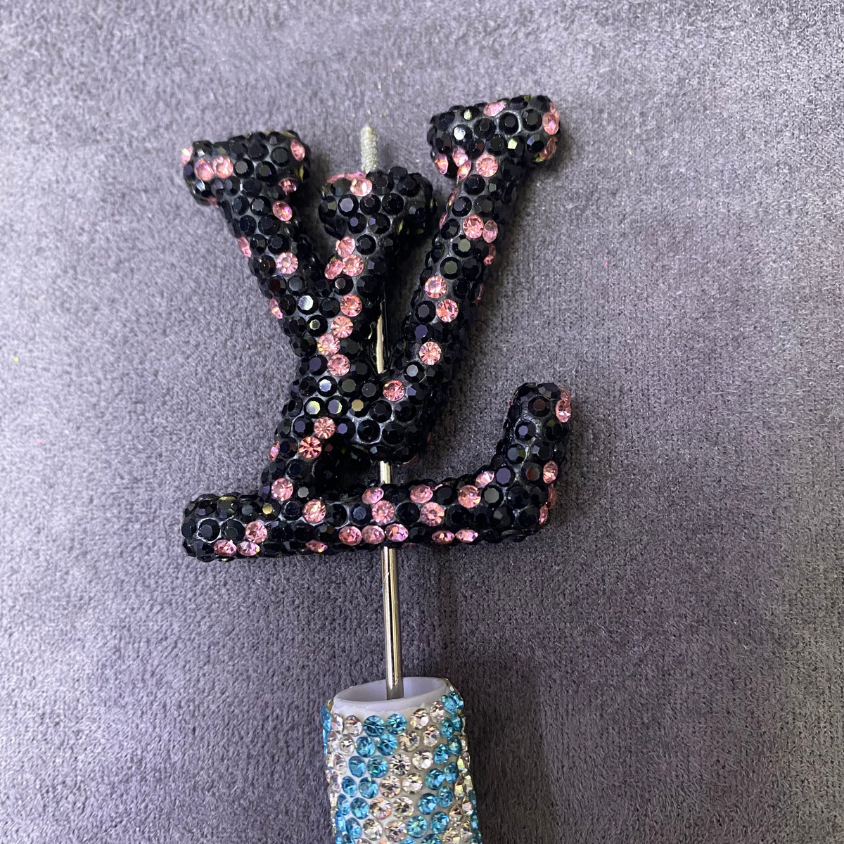 Large-Sized Overlapping Letter Clay Full Rhinestone Through Hole Beads