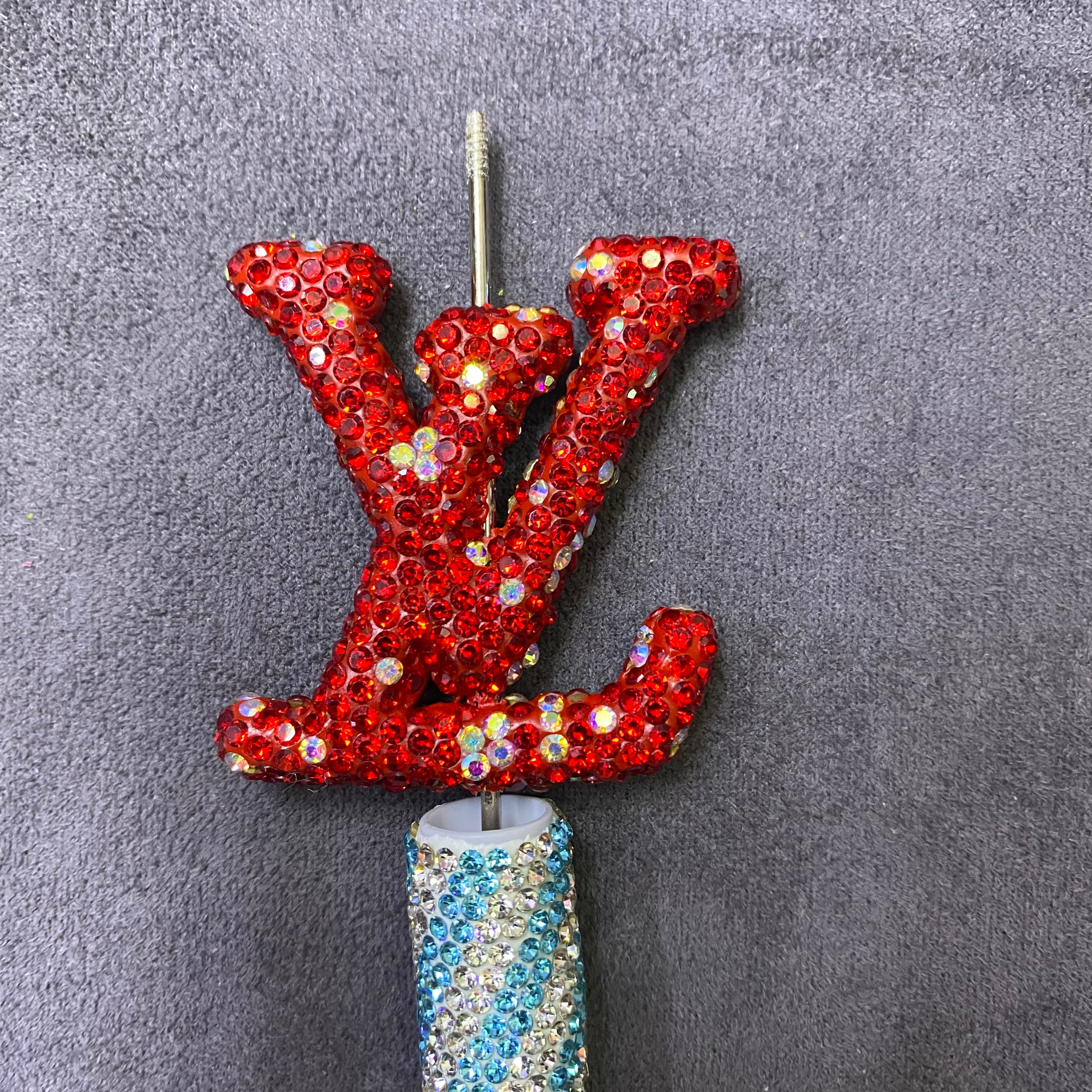 Large-Sized Overlapping Letter Clay Full Rhinestone Through Hole Beads