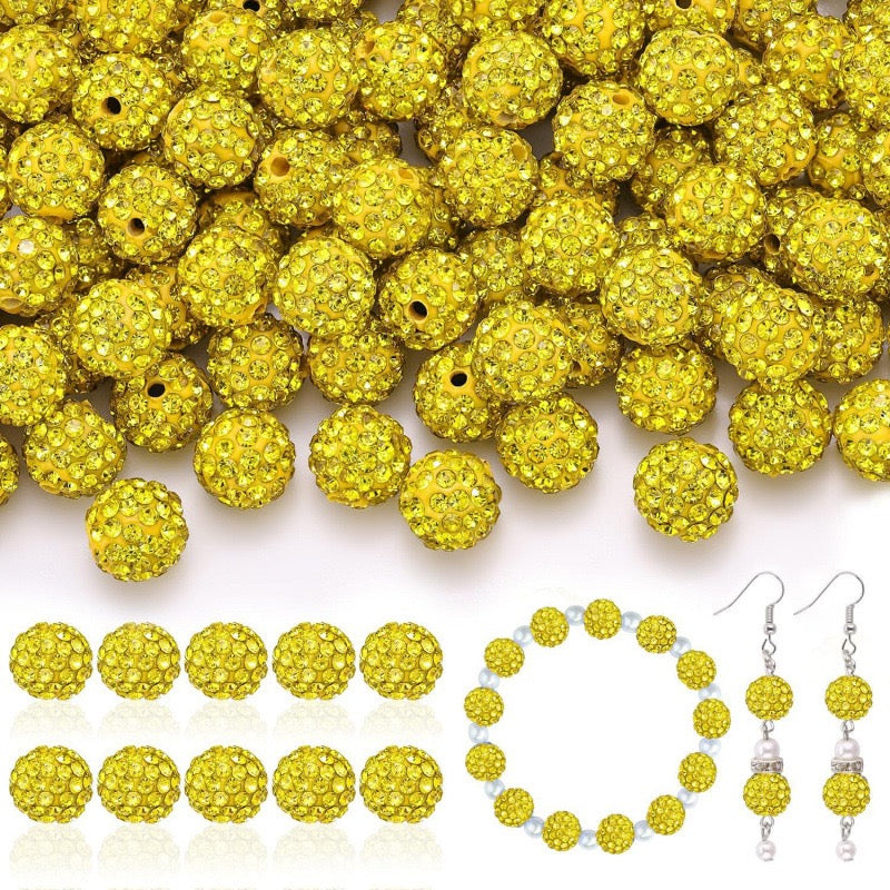 10mm Rhinestone Clay Beads For Jewelry Making Keychain Making