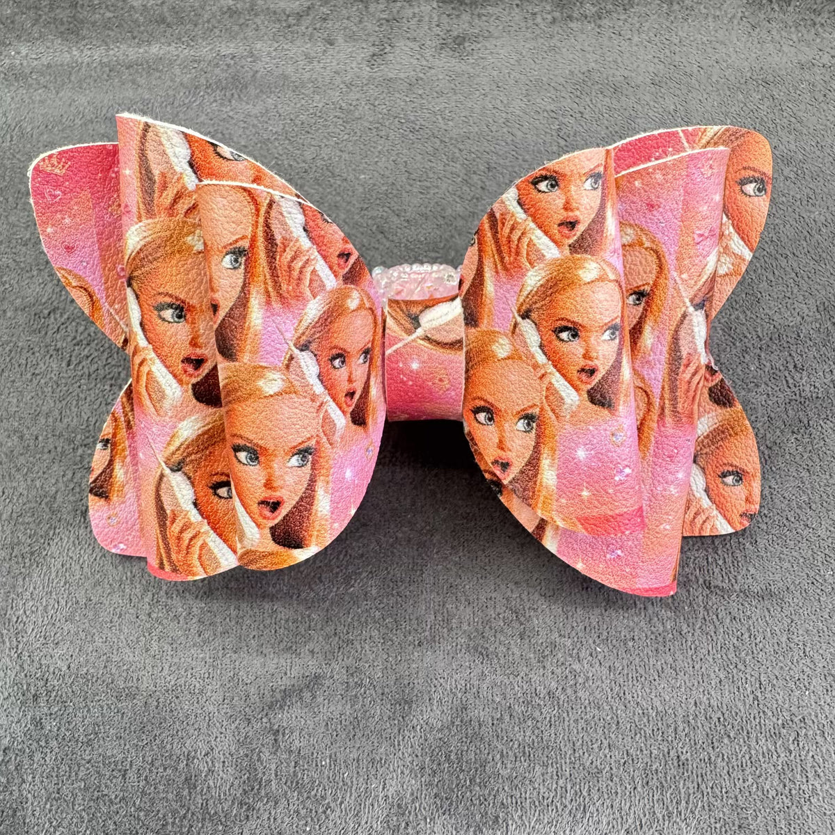 Printed Barbie Leather Bow Sugar Beads For Beadable Pens Keychain Jewelry Making
