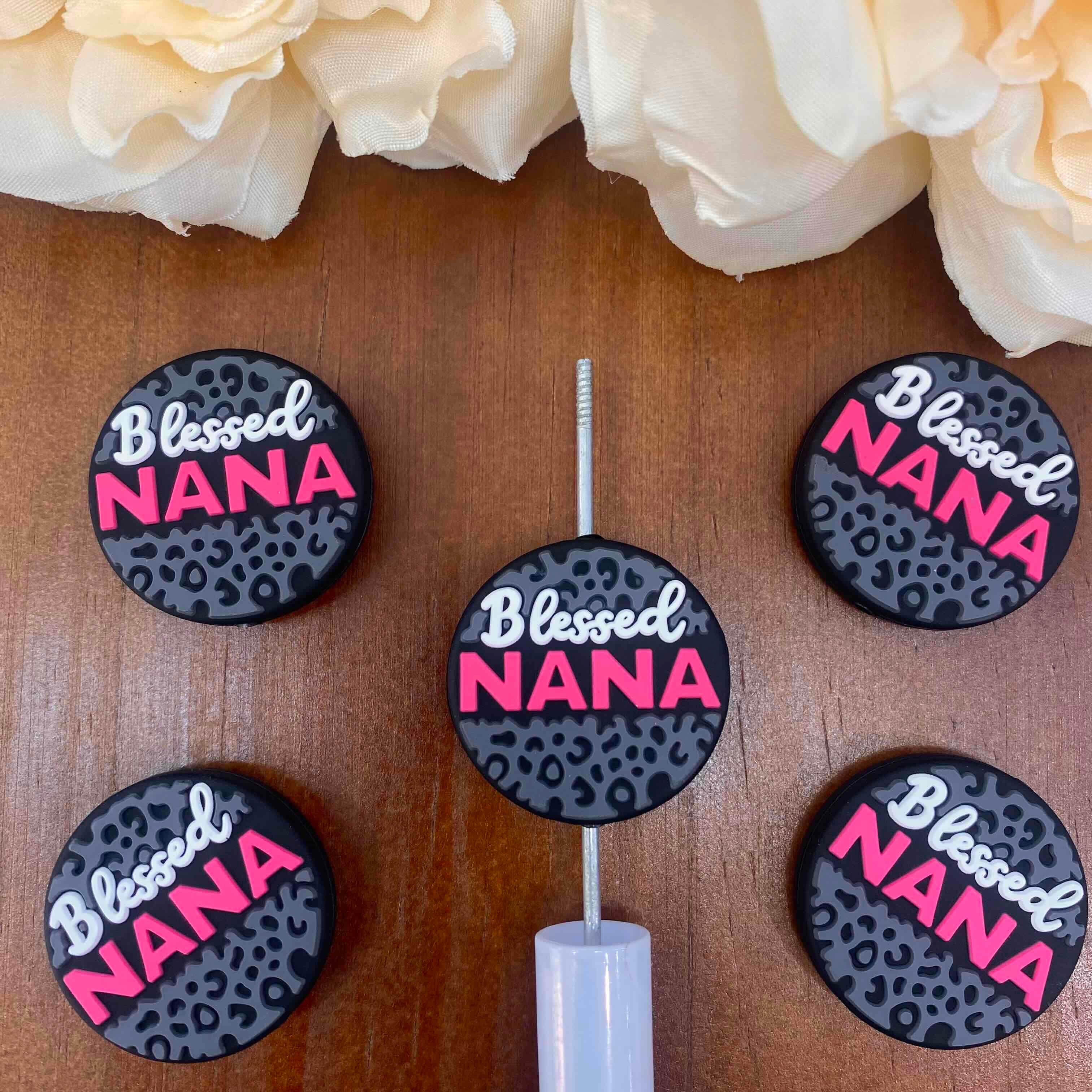 FS20392-Phrase Flat Silicone Focal Beads