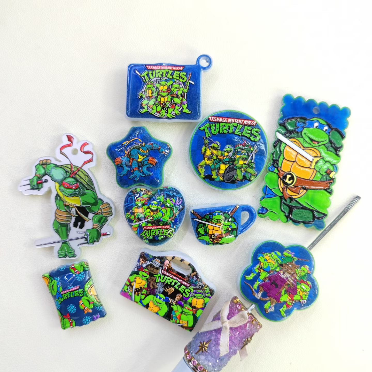 Ninja Turtles Retro Cartoon Character Series Acrylic Beads,Random Mix