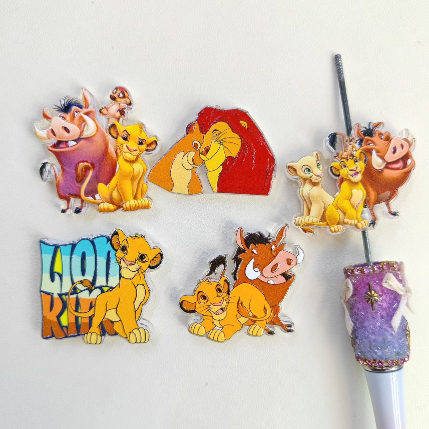 Lion King Cartoon Characters Series Acrylic Beads,Random Mix