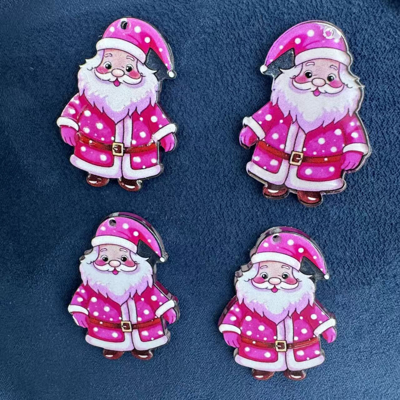 Santa Claus Christmas acrylic pendant, suitable for making keychains