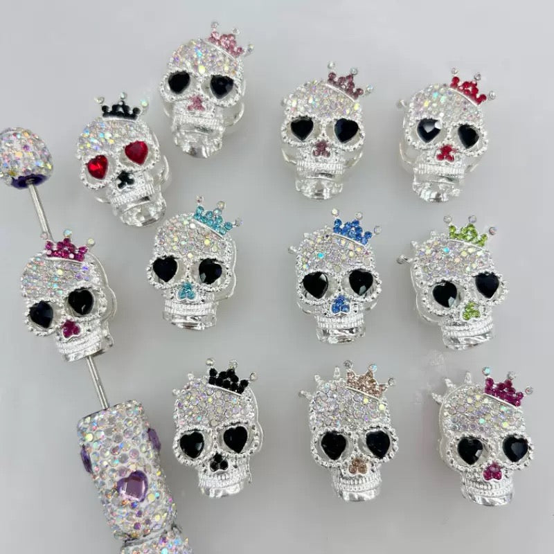 FS19376-About 29*19*16mm Halloween Skull Metal Beads