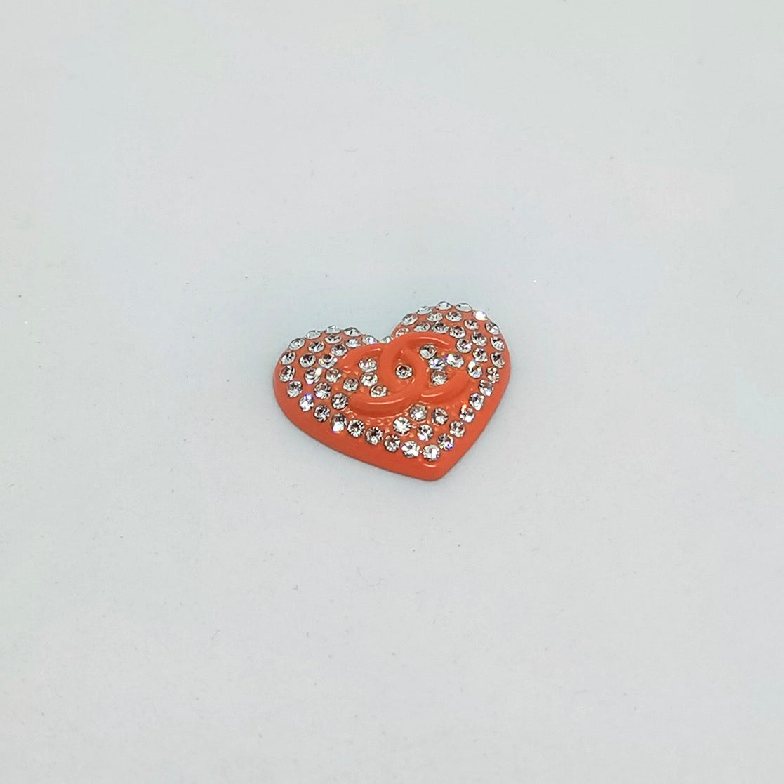 FS3902-About 18×22mm Rhinestone Heart Metal Patch As Picture Shows