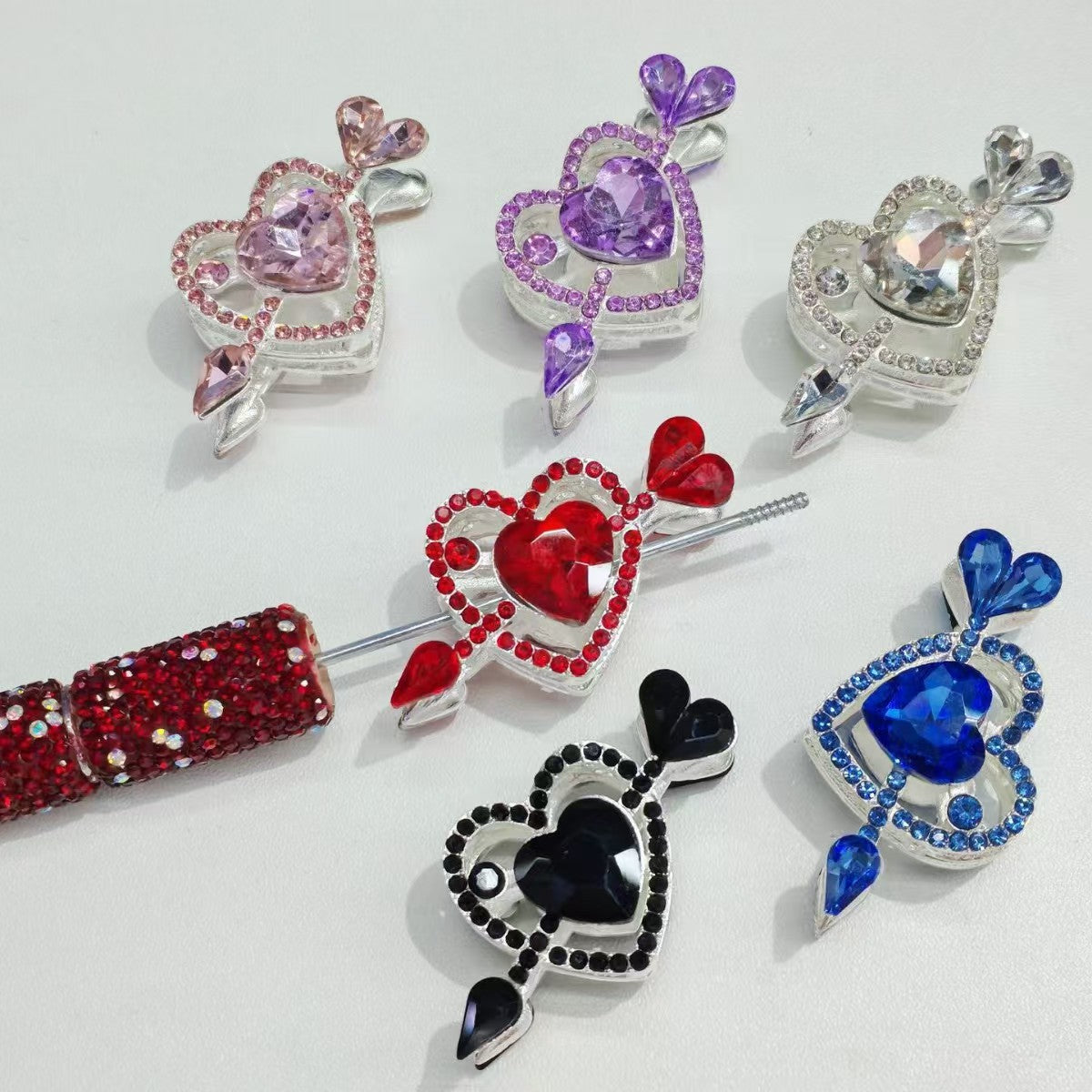 FS4951-25*48mm Alloy Beads With A Heart Pierced By An Arrow