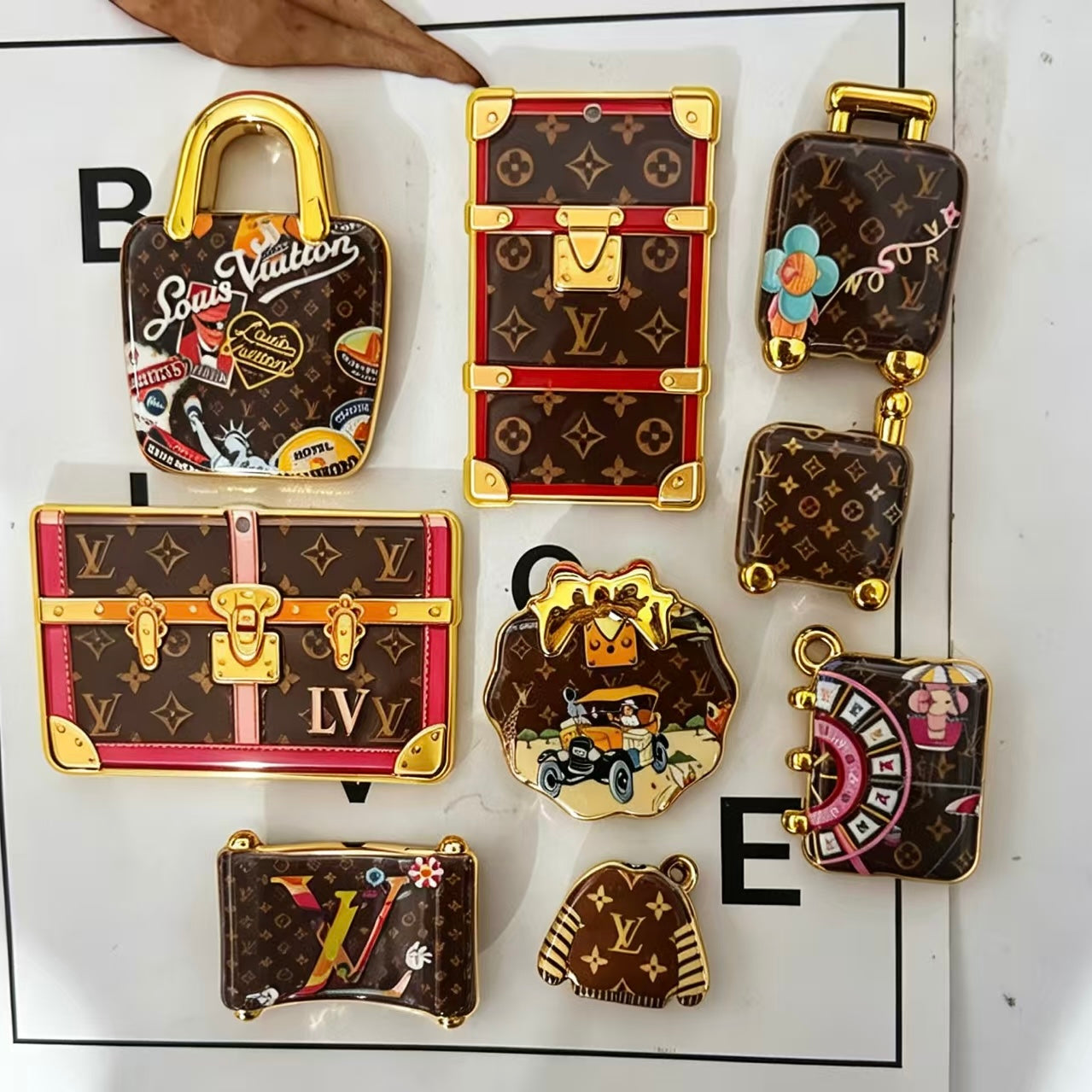 Handbag Monogram Acrylic Beads,As Picture Shows,Random Mix