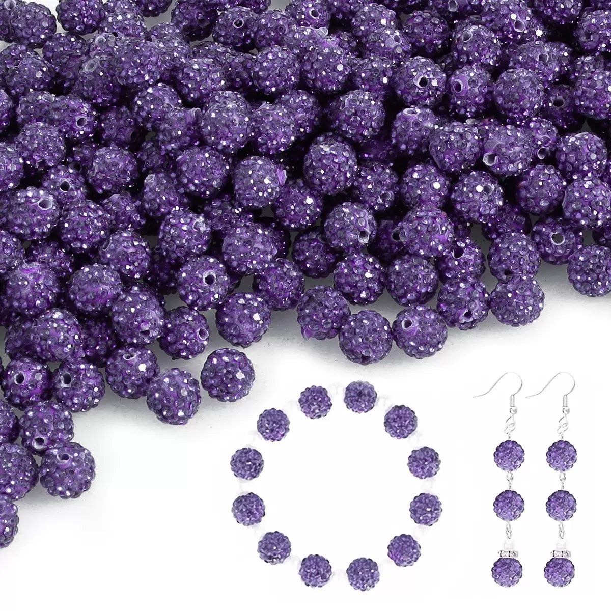 10mm Rhinestone Clay Beads For Jewelry Making Keychain Making