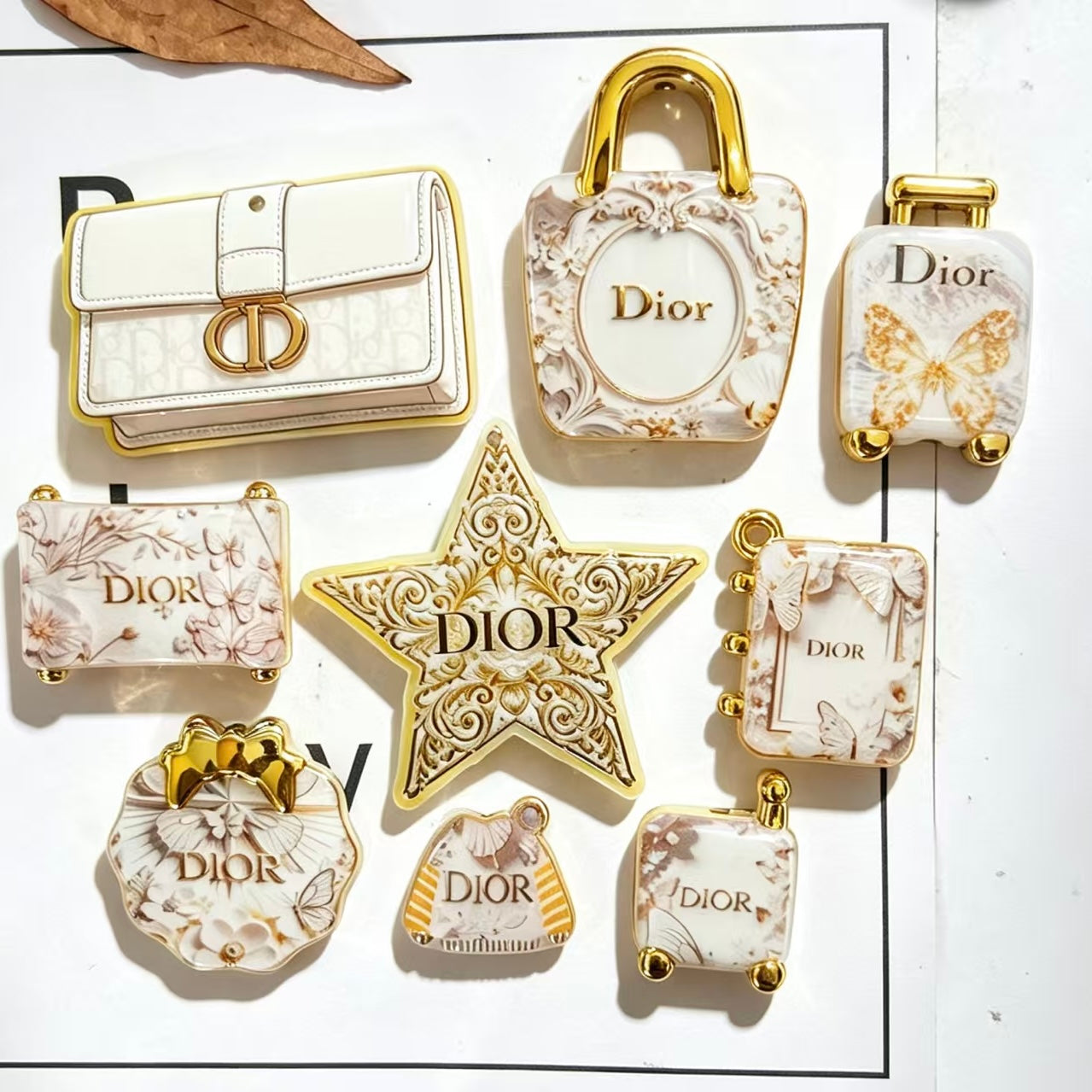 Handbag Monogram Acrylic Beads,As Picture Shows,Random Mix