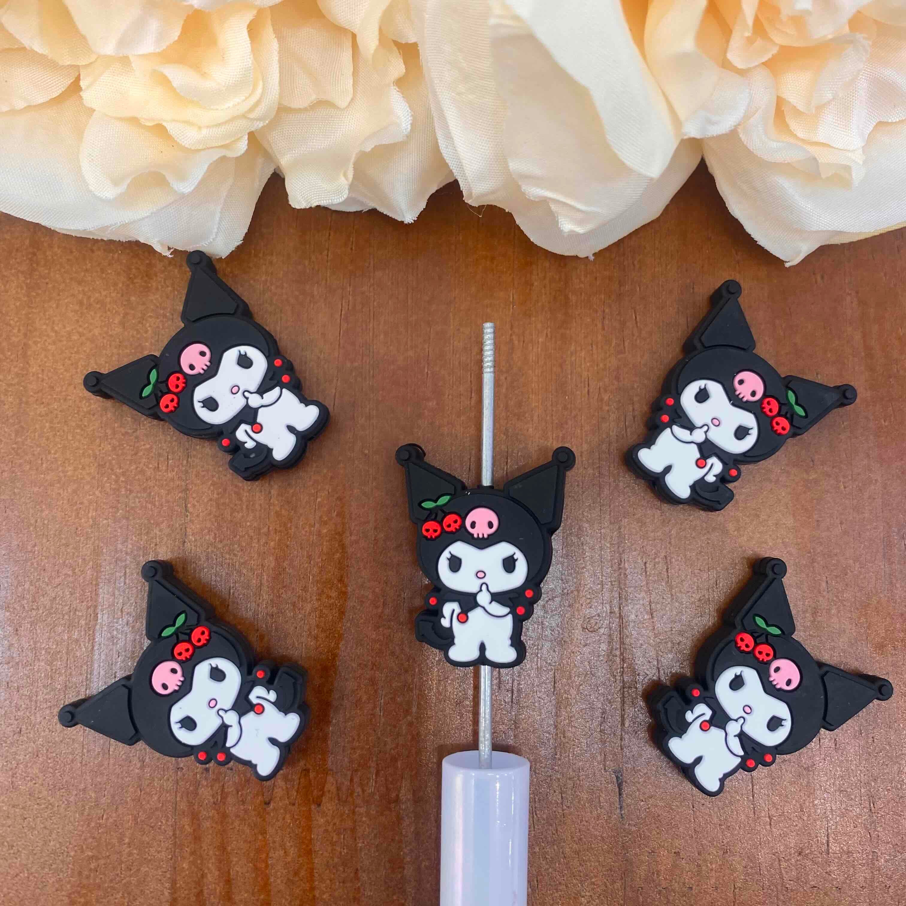 FS20495-Kuromi Flat Silicone Focal Beads