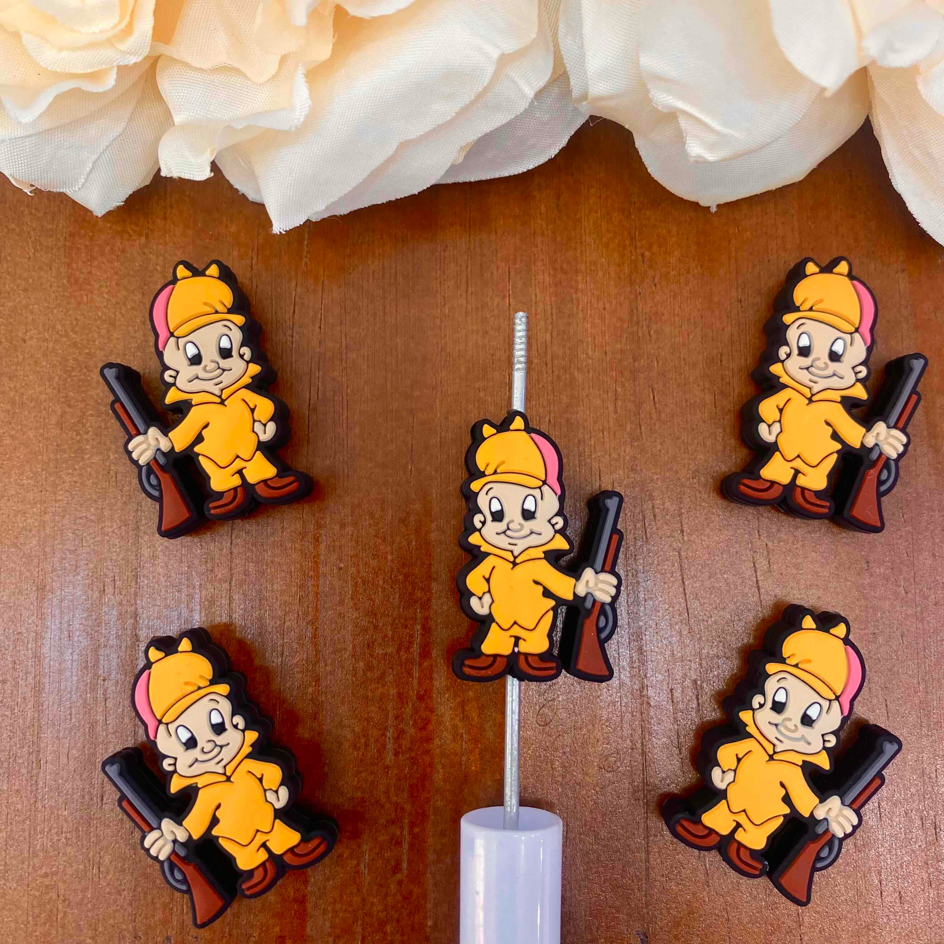 FS20439-Elmer Fudd Flat Silicone Focal Beads