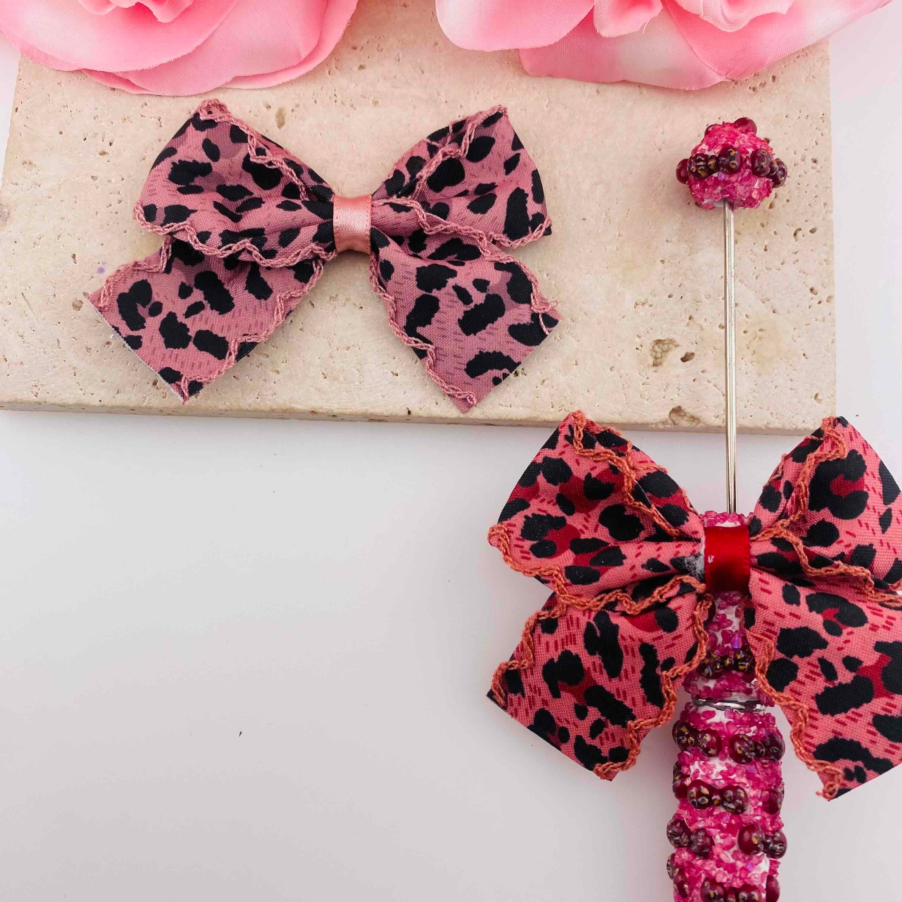 FS19869-Leopard Print Fabric Bow