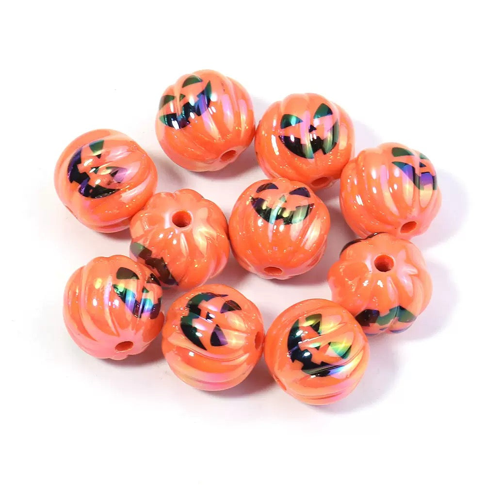 FS19377-About 16mm Halloween Pumpkin Acrylic Beads