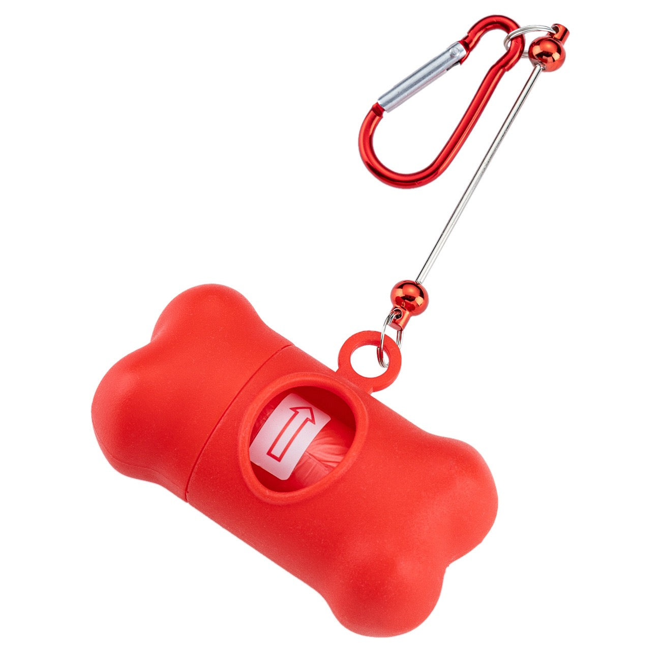 DIY Beading Carabiner Pet Waste Bag Dispenser, Outdoor Dog Walking Bone‑Shaped Poop Bags, Biodegradable Dog Poop Bags