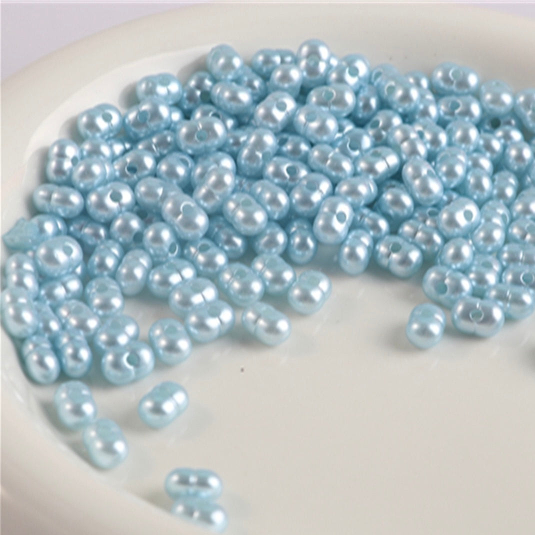 FS2561-5*8mm Pearl Looking Peanut Acrylic Beads For Making Keychain