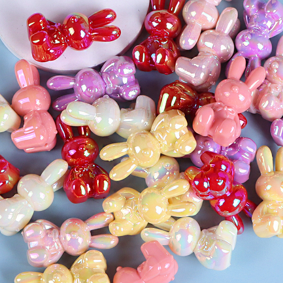 FS1849-Random Mixed Color UV Rabbit Resin Beads Fit For Beadable Pens