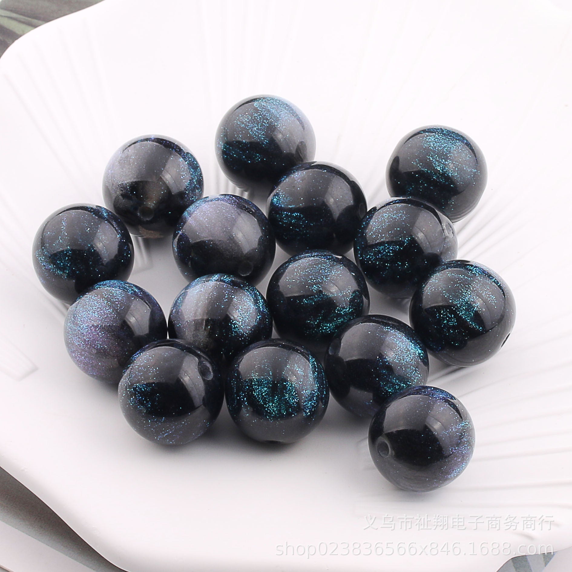 FS1614-16 MM Galaxy Resin Beads Fit  For Beadable Pens