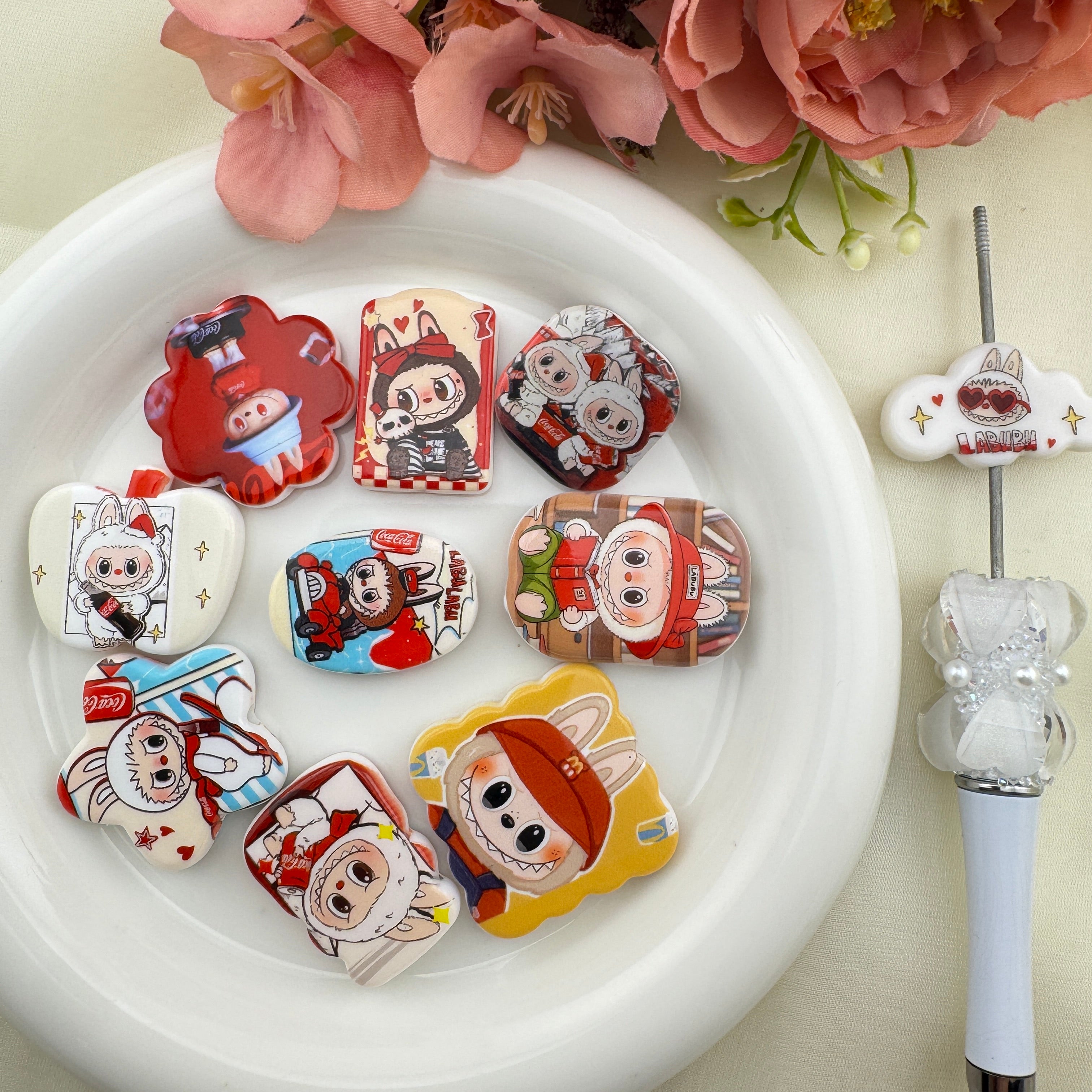 FS6737-Labubu Printed Acrylic Beads Zoe's DIY Shop