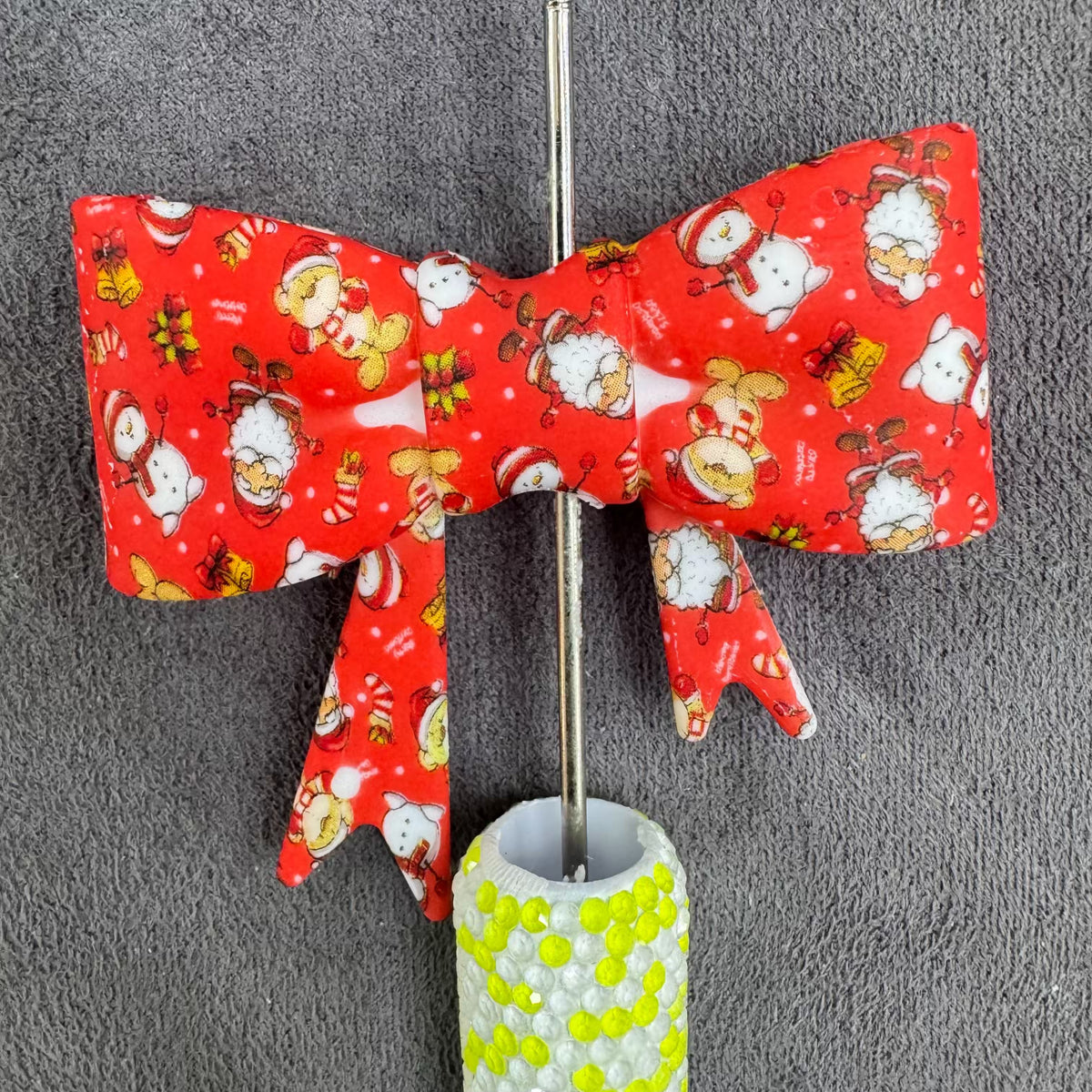About 60×53mm Christmas Bow Silicone Focal Bead, DIY Pen Making Accessory