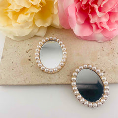 FS20327-About 4*5cm Pearl Oval Mirror