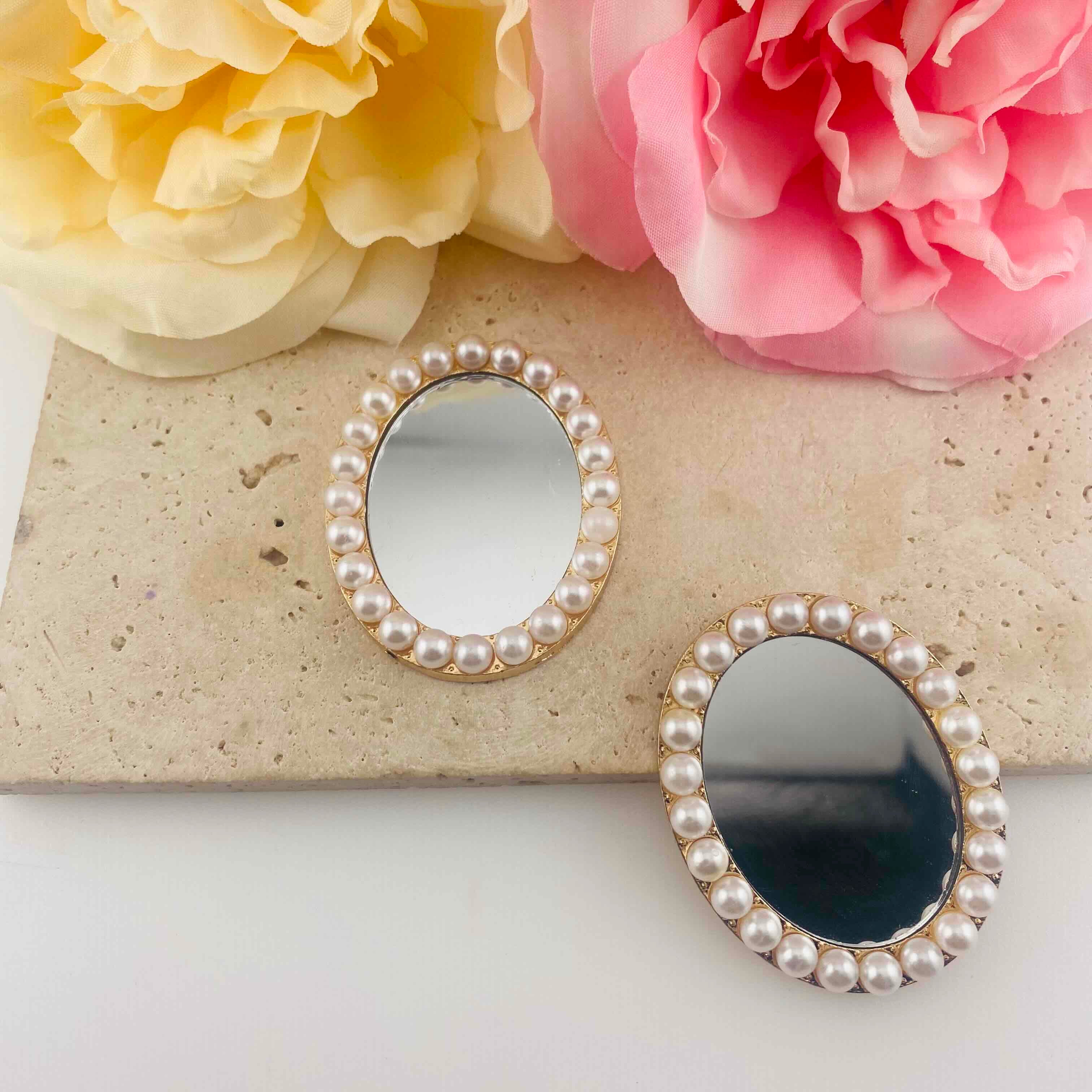 FS20327-About 4*5cm Pearl Oval Mirror
