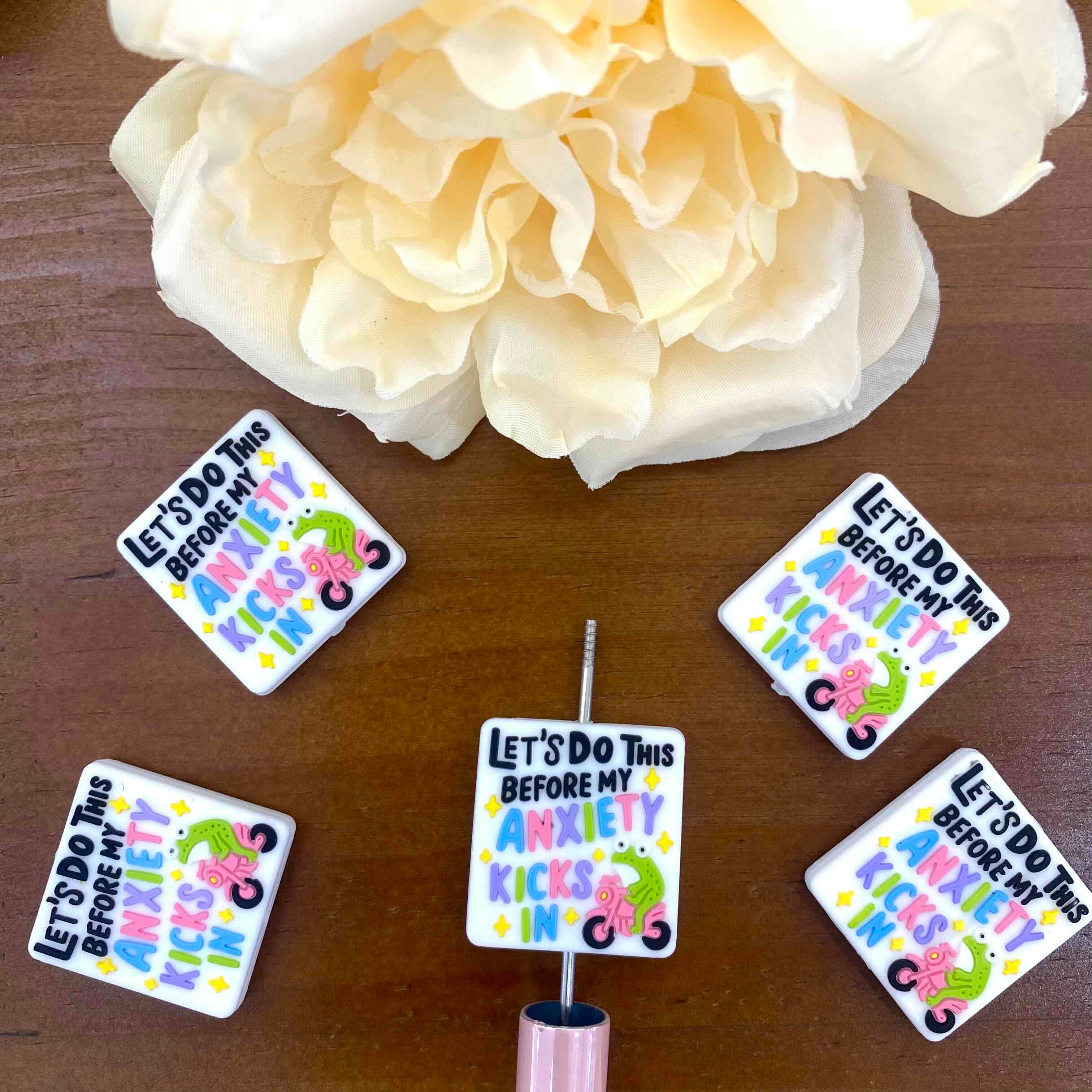 FS20110-Anxiety Funny Saying Flat Silicone Focal Beads