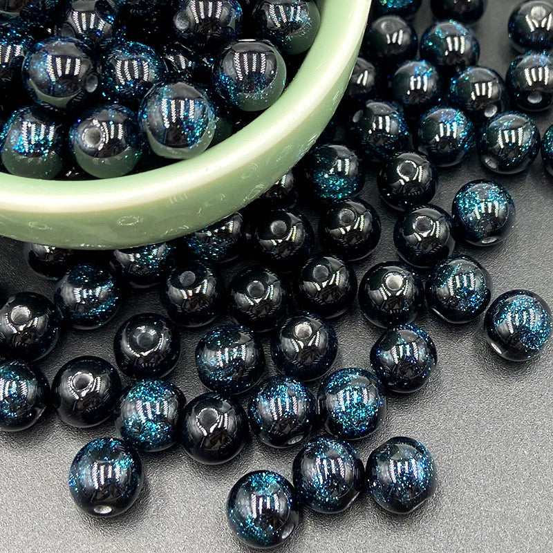 FS2378-10mm Size Galaxy Resin Beads Fit For Beadable Pens