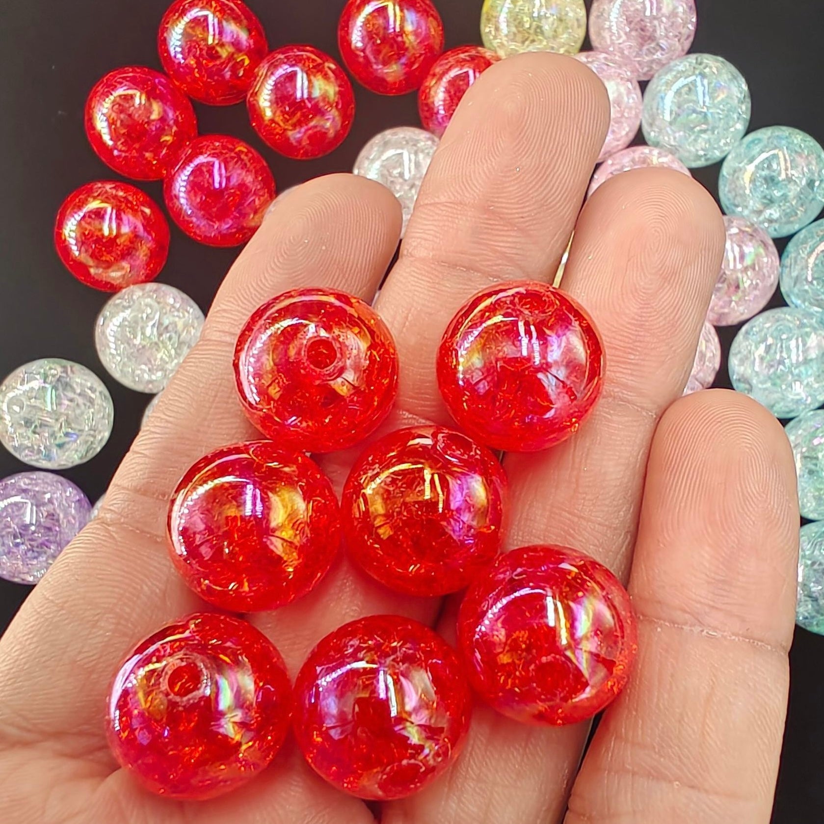 FS1723-16MM Cracked Acrylic Beads Fit For Beadable Pens