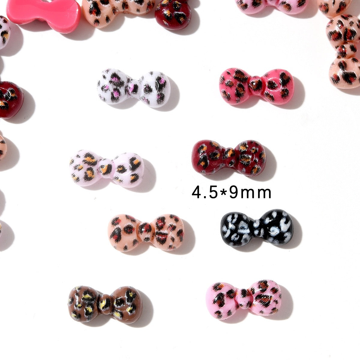 FS19372-Random Mixed4.5×9mm  Leopard Printed Resin Nail Charms