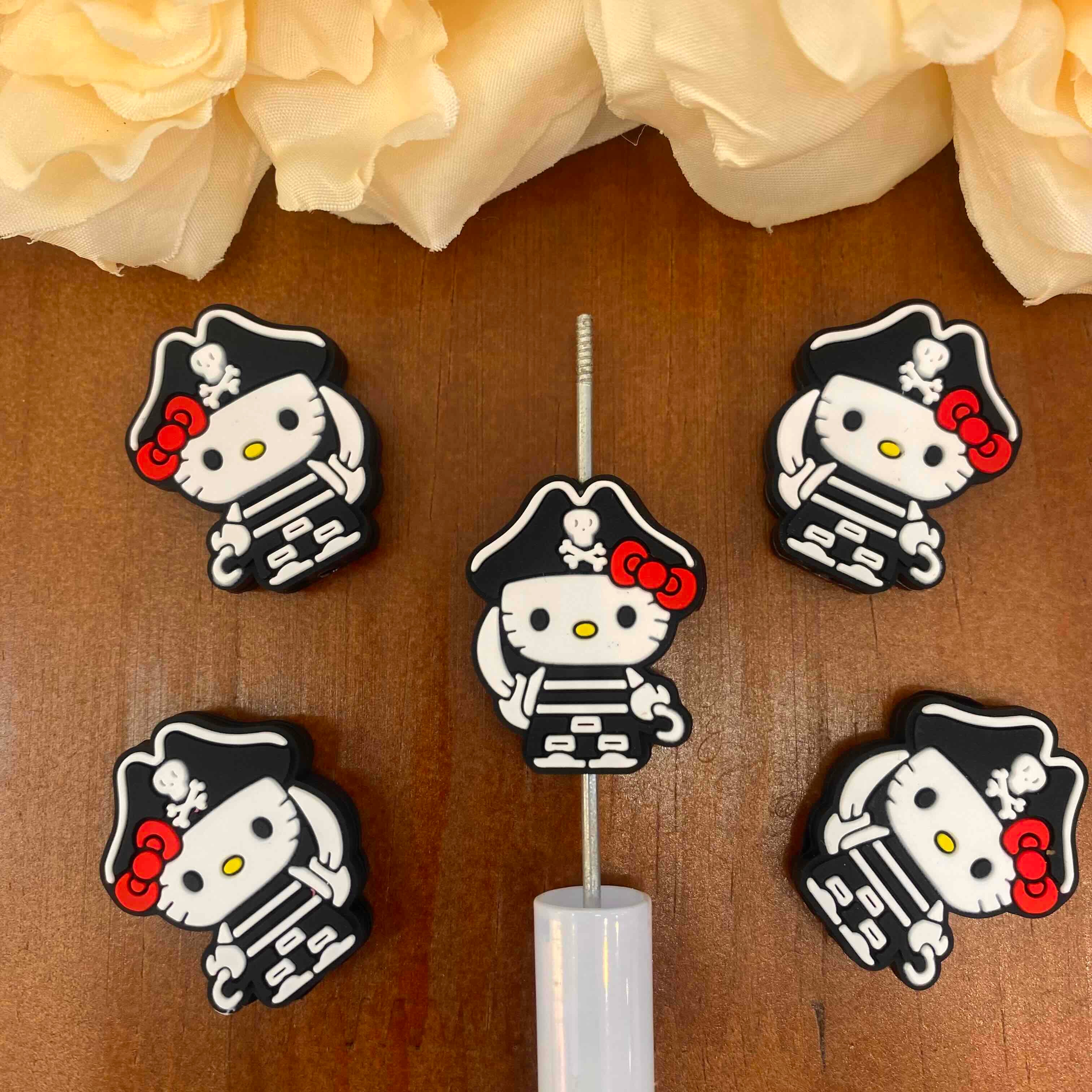 FS20464-Hello Kitty Flat Silicone Focal Beads