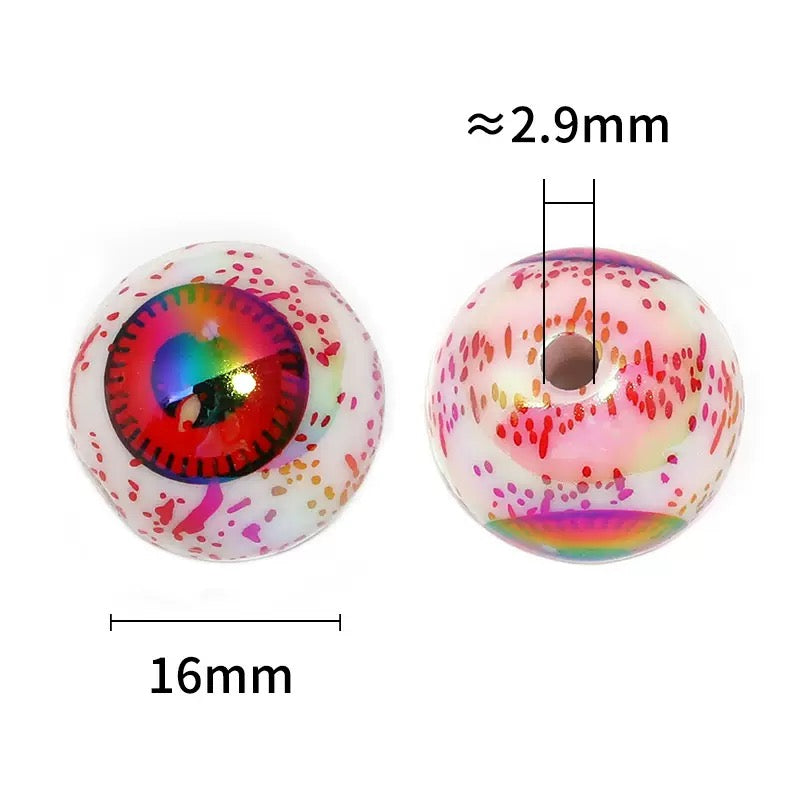 FS19380-16mm Mixed Eye Ball Halloween Acrylic Beads