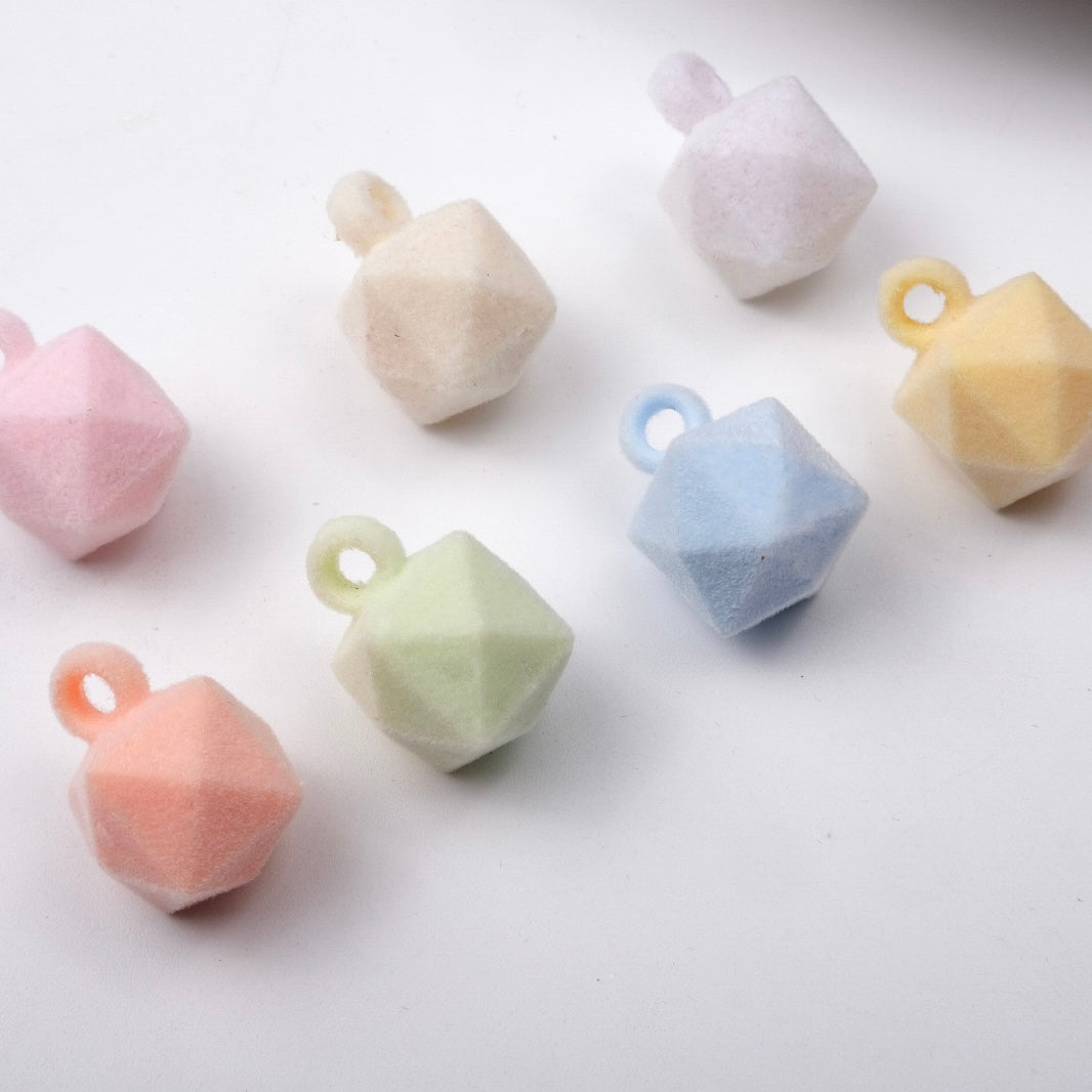 FS2382-16MM Flocked Cube Dangle Acrylic Beads For Making Car Hangers